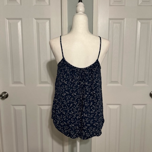 H&M Navy Blue Floral Print Spaghetti Strap Top Size 4 - Picture 6 of 6